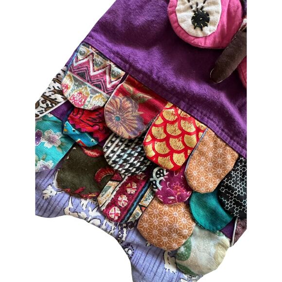 Hand Made Owl Patchwork Mini Backpack Youth Girl Fabric Boho | SAME DAY SHIP - Picture 2 of 7